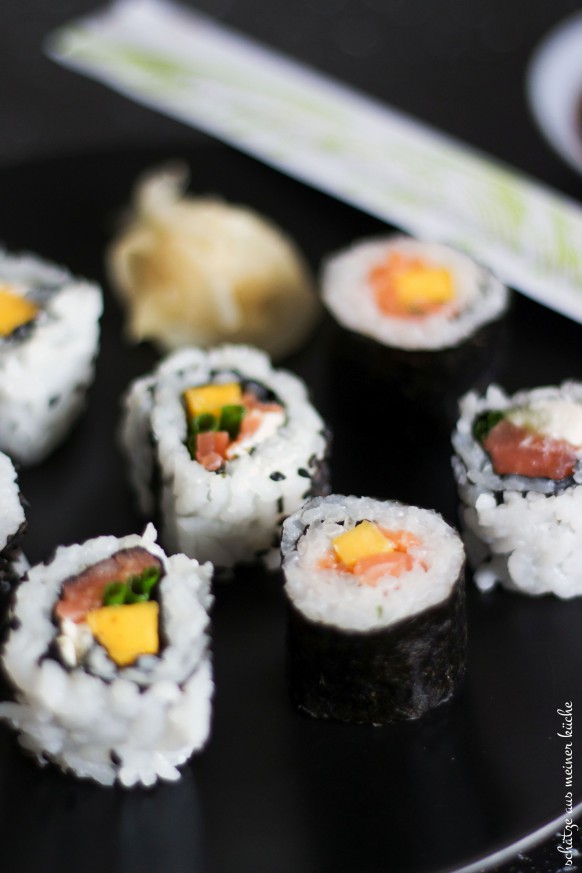 Sushi mit Lachs & Mango